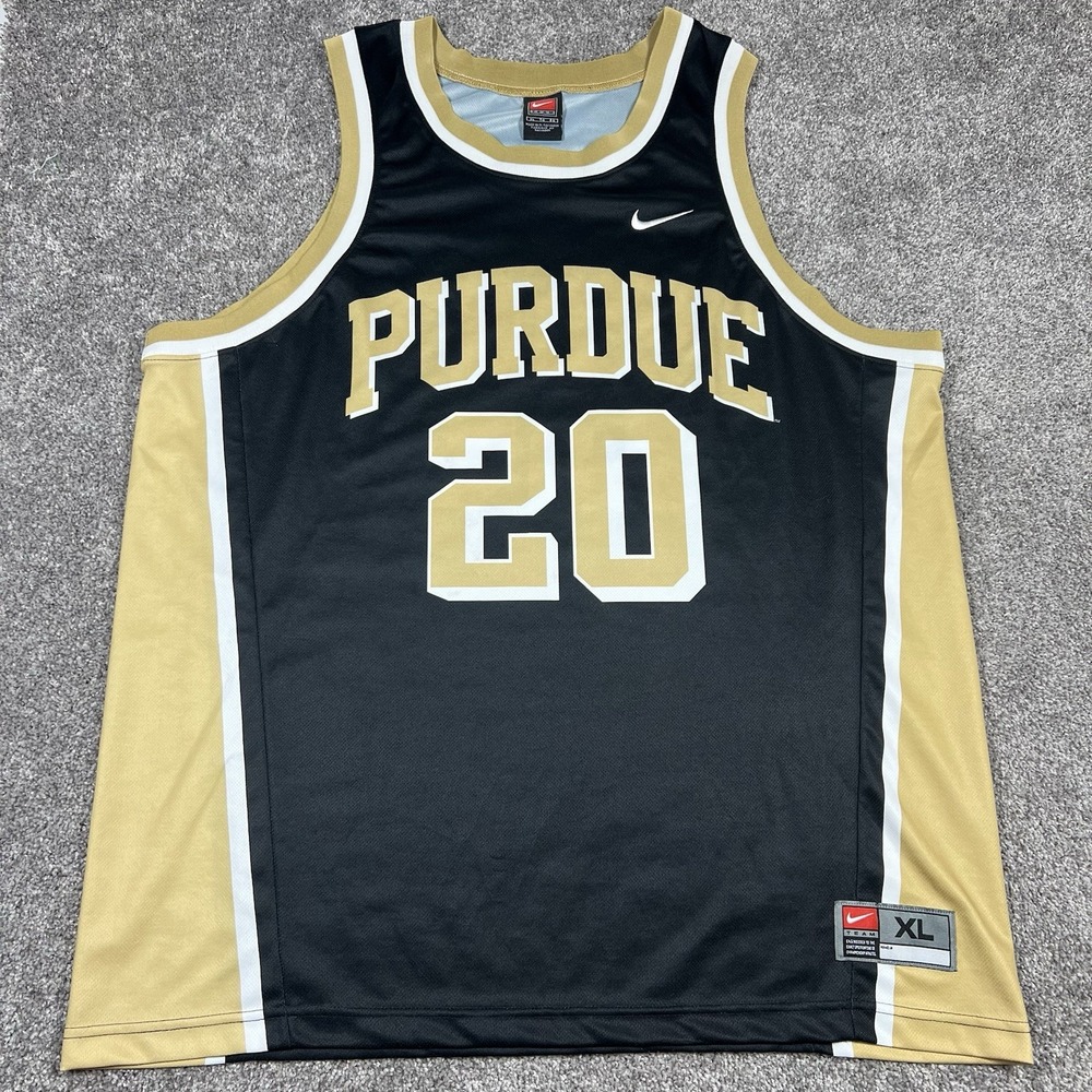 Vintage team Nike Purdue Boilermakers #20 Men's XL Black / Gold NCAA Jersey